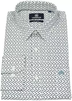 Lerros Sportliches Herrenhemd mit modernem Minimalprint-Design - Broken White (2681070_10302)