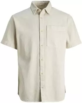 Jack & Jones Jjicreek Jjshirt S/S Wi 075 Sn Kapuzensweatshirt (12250093) ecru
