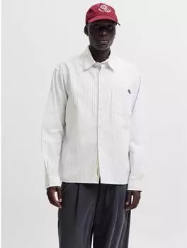 Jack & Jones JORFREDERIKSBERG OXFORD SHIRT LS SN Langarmhemd Relaxed Fit (12300969) snow white/stripes
