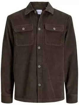 Jack & Jones JJEREGENT CORD OVERSHIRT Langarmhemd Loose Fit (12298528) rosin/dunkelbraun