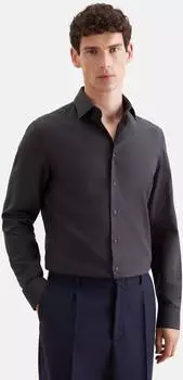 Seidensticker Slim Flanellhemd Uni Grau (01.852178-0035- )