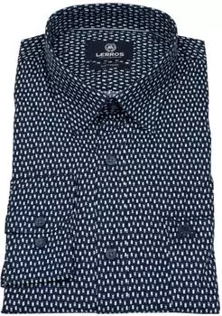 Lerros Sportliches Herrenhemd mit modernem Minimalprint-Design - Classic Navy (2681070_48502)