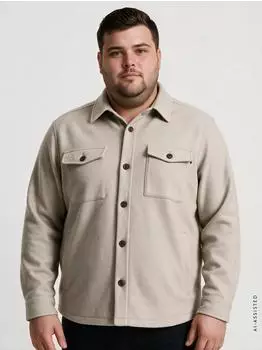 Lerros Robuste und pflegeleichte Hemdjacke in gro&szlig;en Gr&ouml;&szlig;en - Foam White (26812801_10802)