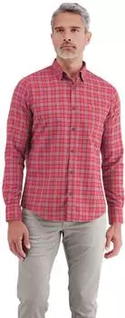 Lerros Sportliches Karohemd aus reiner Baumwolle mit Brusttasche - Muted Red (2691476_34502)
