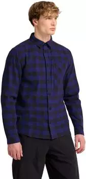 Jack Wolfskin Lite Flannel Shirt Men Flanellhemd Longsleeve Herren checks lue (A65026_T0608)