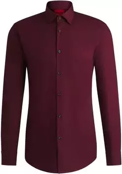 HUGO Slim-Fit Hemd aus bügelleichter Baumwoll-Popeline - Style Kenno 50289499 Dunkelrosa