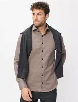 BRAX Herren Hemd Style HAROLD chocolate dunkelbraun Gr. (740115_74423000_52)