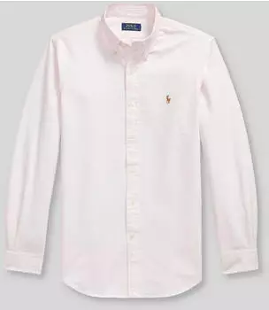 Polo Ralph Lauren Gestreiftes Custom-Fit Oxfordhemd (100032682) carmel-rosa/weiß