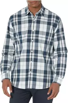 Amazon Essentials Langärmeliges Casual Popeline Hemd (MAE30015SP18) marineblau/weiß großes karo