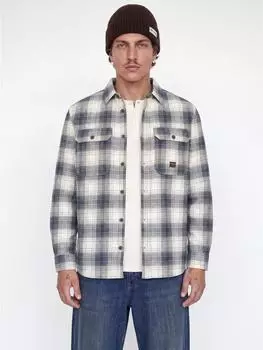 Jack & Jones JPRBLUIVY CHECK Langarmhemd Overshirt (39992010) creme/dunkelblau