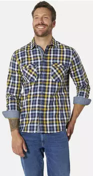 Babista Hemd ECCELLI Langarmhemd relaxed fit (51460714) blau gelb kariert
