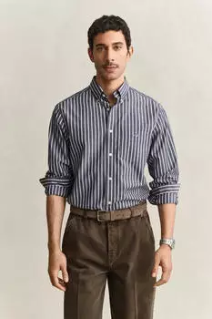 GANT Classic Oxford-Hemd mit Streifen Regular Fit Kurzarm (GNTcylk003000005) blaumeliert/wei&szlig;