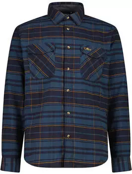 CMP Herren Langarmhemd aus recyceltem Polyester (32T1757) antracite-avio-caramel
