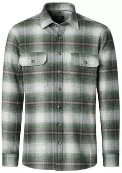 CASAMODA Flanellhemd Casual Fit Kentkragen kariert (126132430) gr&uuml;n