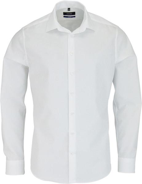 Seidensticker Popeline Business Hemd Shaped Kentkragen mit extra langem Arm (01.021005-01) weiß