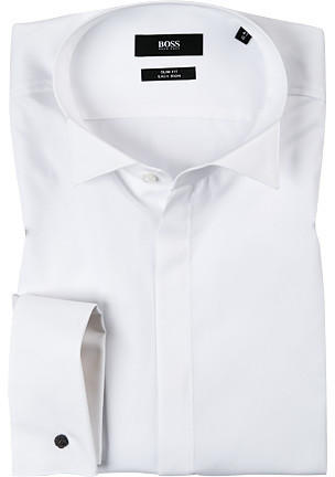 Hugo Boss Slim-Fit Smoking-Hemd aus bügelleichter Baumwolle (50327676-100) weiß