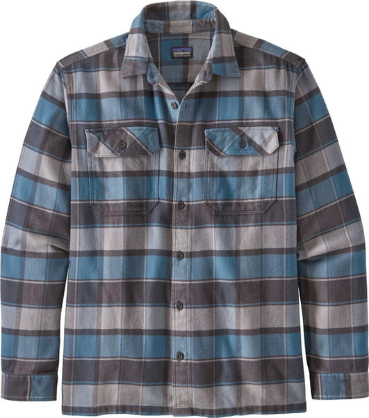 Patagonia Men's Long-Sleeved Fjord Flannel Shirt plots: pigeon blue