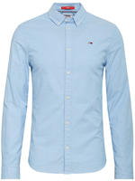 Tommy Jeans Langarmhemd "TJM Slim Stretch Oxford" mit Flaglabel auf der Brust