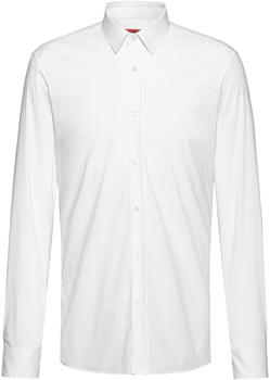 Hugo Extra Slim-Fit Hemd aus elastischem Baumwoll-Canvas mit bügelleichtem Finish (50425897) weiß