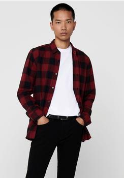 Only & Sons Onsgudmund Life Ls Checked Shirt Noos (22007112) cabernet