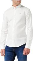 Tommy Jeans Langarmhemd "TJM Slim Stretch Oxford" mit Flaglabel auf der Brust
