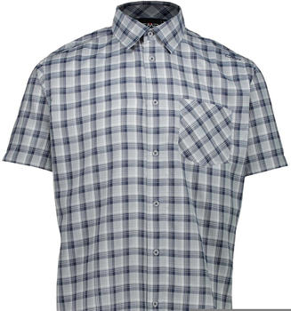 CMP Campagnolo CMP Men's Short Sleeve Checked Shirt (30T9937) stone-cemento-bianco