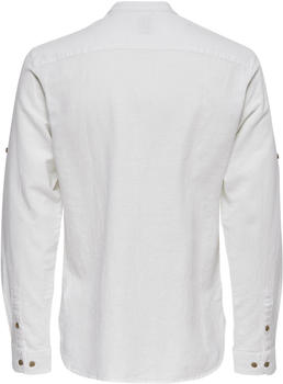 Only & Sons Onscaiden Ls Half Placket Linen Shirt (22009883) white