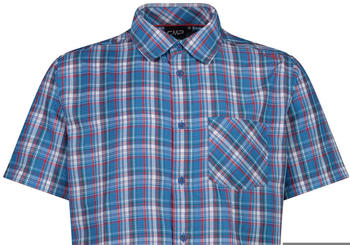 CMP Campagnolo CMP Men's Short Sleeve Checked Shirt (30T9937) danube/b.co/deep lake