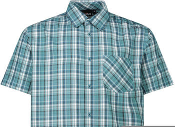 CMP Men's Short Sleeve Checked Shirt (30T9937) hydro/bianco/petrol