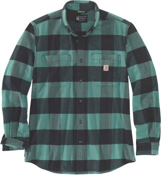Carhartt Midweight Flannel L/S Plaid Shirt slate green