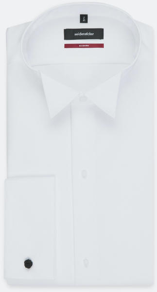 Seidensticker Bügelfreies Popeline Business Hemd in Regular mit Kläppchenkragen Uni (01.114360-0001) weiß