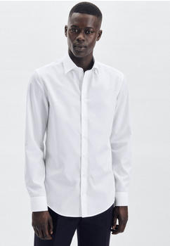 Seidensticker Bügelfreies Popeline Business Hemd in Slim mit Kentkragen Uni (01.653760-0001) weiß