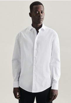 Seidensticker Bügelfreies Popeline Business Hemd in Slim mit Kentkragen Uni (01.665477-0001) weiß