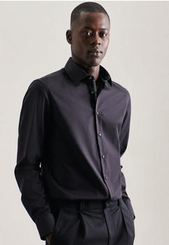 Seidensticker Bügelfreies Popeline Business Hemd in Slim mit Kentkragen Uni (01.653760-0038) schwarz