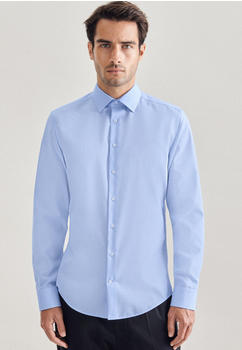 Seidensticker Bügelfreies Popeline Business Hemd in Slim mit Kentkragen Uni (01.653760-0014) blau