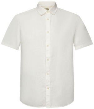 Esprit Kurzärmliges Hemd aus Baumwolle-Leinen-Mix (993EE2F302) off white