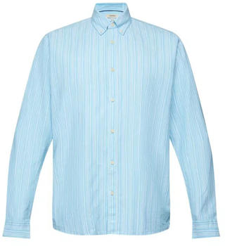 Esprit Streifenhemd mit Leinen-Anteil (033EE2F304) turquoise