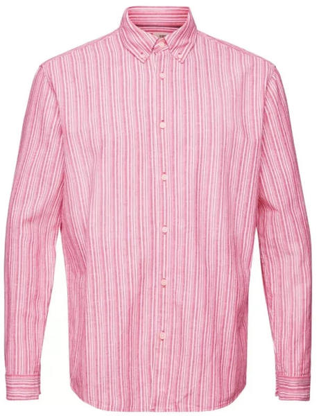 Esprit Streifenhemd mit Leinen-Anteil (033EE2F304) dark pink
