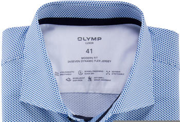 OLYMP Luxor 24/Seven Stretch Hemd Modern Fit Extra Langer Arm Kent (1218-39-11) blau