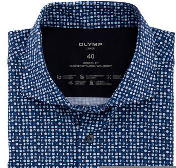 OLYMP Luxor 24/Seven Stretch Hemd Modern Fit Kent (1226-34-18) blau