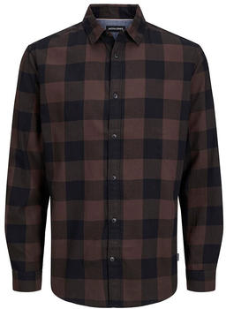 Jack & Jones Gingham Twill Long Sleeve Shirt (12181602) Seal Brown