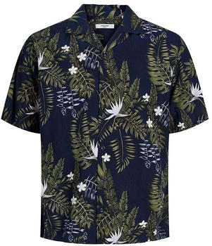 Jack & Jones Blatropic Resort Short Sleeve Shirt (12202240) perfect navy