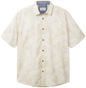 Tom Tailor Kurzarmhemd mit Palmenprint (1036222-32005) offwhite beige leaf design