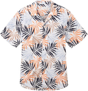 Tom Tailor Kurzarmhemd mit Reverskragen (1036232-31837) orange colorful leaf design