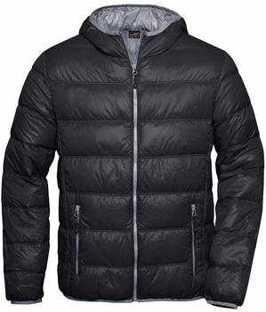 James & Nicholson Herren Daunenjacke (JN1060) schwarz / grau