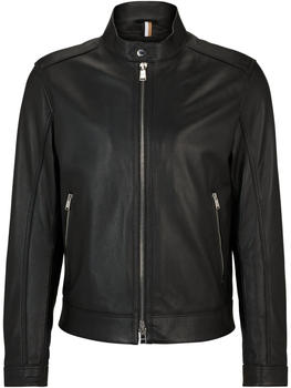Hugo Boss Regular-Fit Jacke aus genarbtem Leder (50506353) schwarz