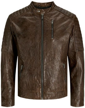 Jack & Jones Jjerichard Leather Jacket Noos (12262456) brown stone