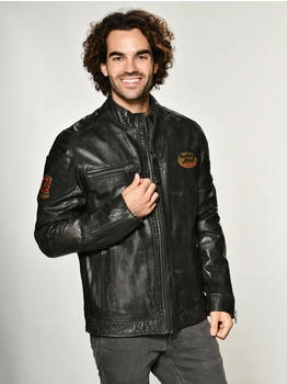 MUSTANG Lederjacke 'Varberg' dunkelbraun
