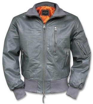 Mil Tec Bundeswehr Fliegerjacke Leder grau