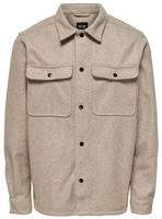 ONLY & SONS Langarmhemd "ONSASH OVR WOOLEN LOOK PKT LS SHIRT NOOS" Kunstfaser,
